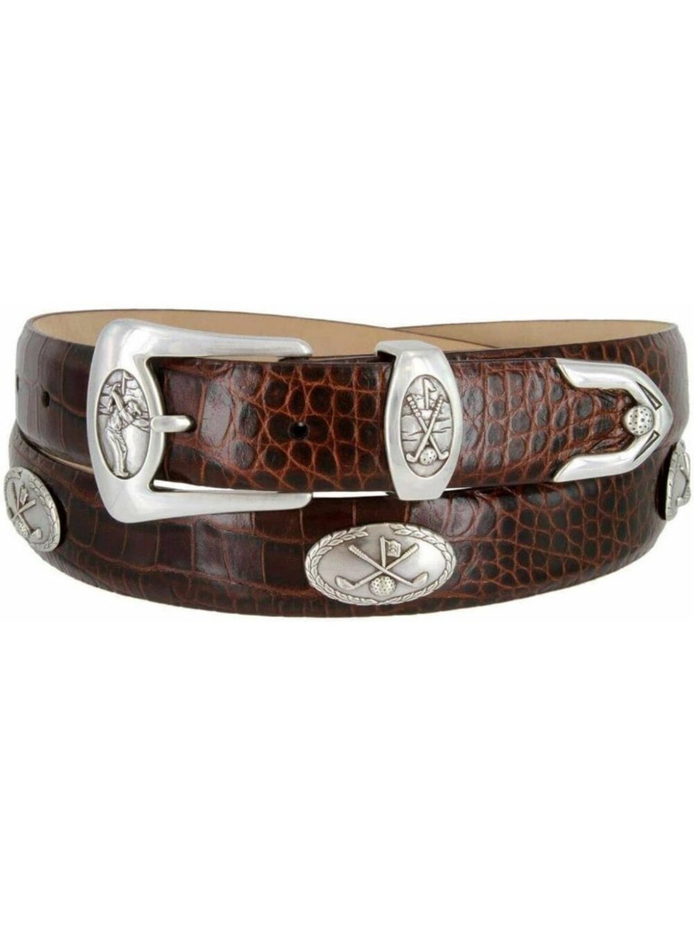 Genuine Full-Grain Cowhide Leather Golf Dress Belt - Stylish 1-1/8" Wide